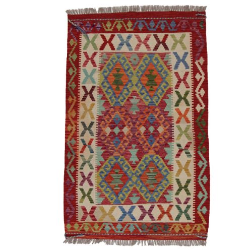 Etnikai Kilim szőnyeg 162x102 kézi szövésű gyapjú kilim