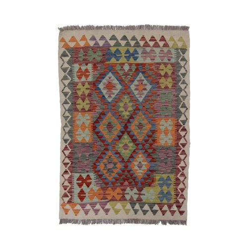 Etnikai Kilim szőnyeg 160x110 kézi szövésű gyapjú kilim