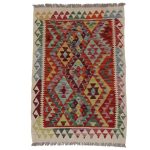 Kilim szőnyeg 143x102 kézi szövésű afgán gyapjú kilim