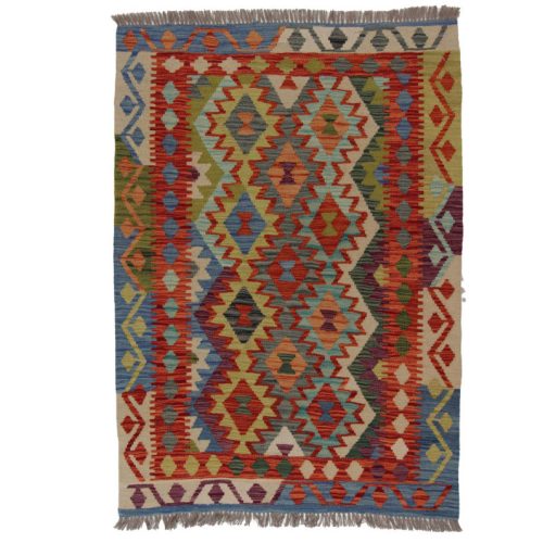 Kilim szőnyeg 145x103 kézi szövésű afgán gyapjú kilim