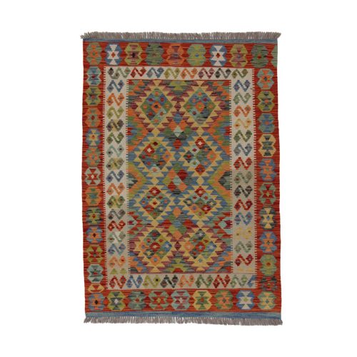 Kilim szőnyeg 154x110 kézi szövésű afgán gyapjú szőttes