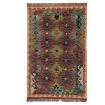 Etnikai Kilim szőnyeg 161x100 kézi szövésű gyapjú kilim