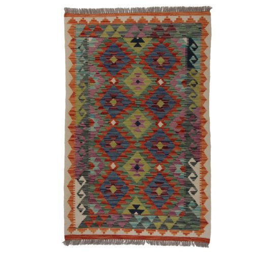 Etnikai Kilim szőnyeg 161x100 kézi szövésű gyapjú kilim