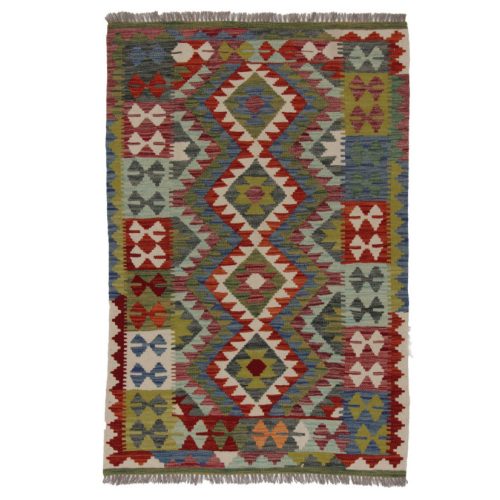 Kilim szőnyeg 155x101 kézi szövésű afgán gyapjú szőttes