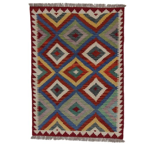 Kilim szőnyeg 142x101 kézi szövésű afgán gyapjú kilim