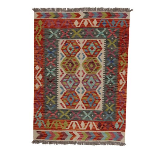 Kézi szövésű Kilim szőnyeg 138x101 afgán gyapjú kilim