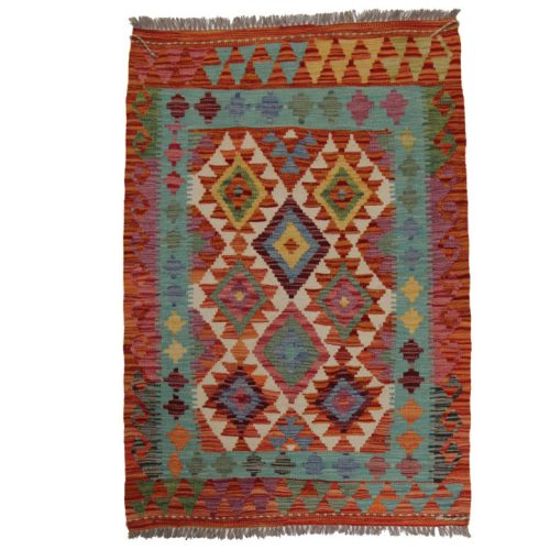 Kilim szőnyeg Chobi 144x98 kézi szövésű afgán gyapjú kilim