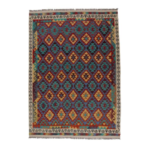 Kilim szőnyeg 212x294 kézi szövésű afgán gyapjú kilim