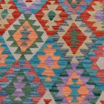 Kilim szőnyeg 201x288 kézi szövésű afgán gyapjú kilim