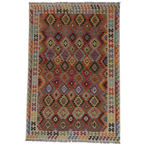 Kilim szőnyeg 197x282 kézi szövésű afgán gyapjú kilim