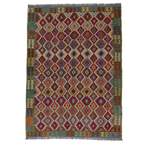 Kilim szőnyeg 213x287 kézi szövésű afgán gyapjú kilim