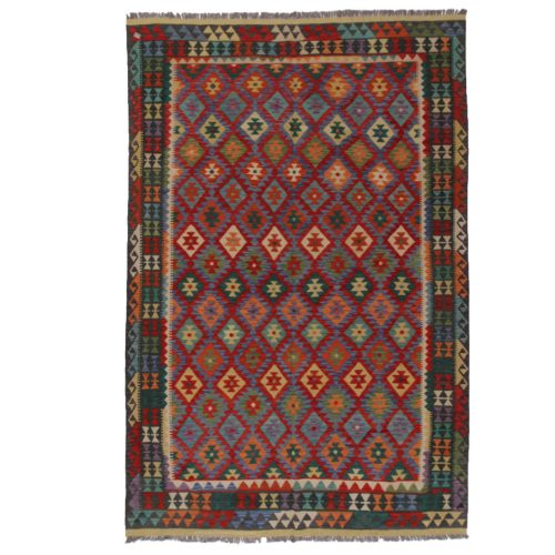 Chobi Kilim szőnyeg 201x298 kézi szövésű afgán gyapjú kilim