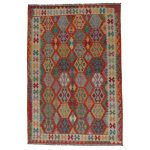 Kilim szőnyeg 203x292 kézi szövésű afgán gyapjú kilim