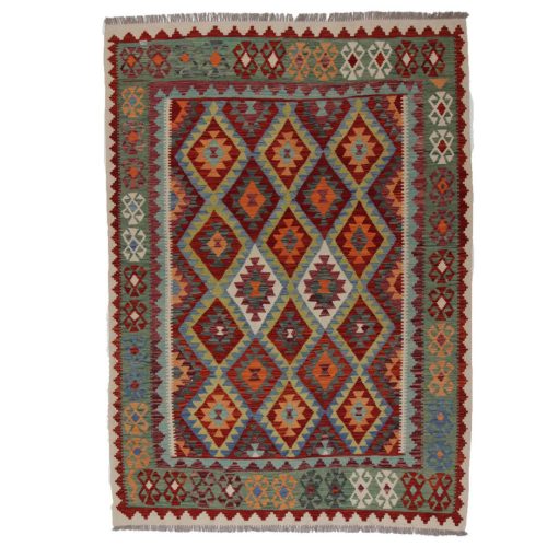 Kilim szőnyeg 205x282 kézi szövésű afgán gyapjú kilim