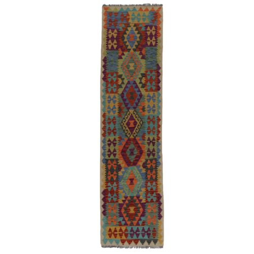 Kilim futószőnyeg 80x302 kézi szövésű afgán gyapjú kilim