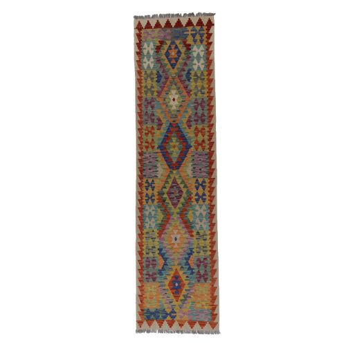 Chobi Kilim szőnyeg 79x297 kézi szövésű afgán gyapjú kilim