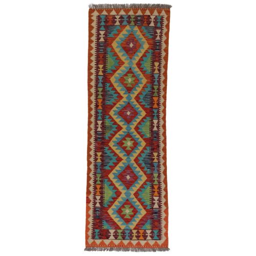 Chobi Kilim szőnyeg 68x201 kézi szövésű afgán gyapjú kilim