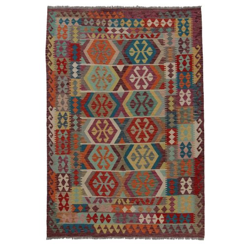 Kilim szőnyeg 251x173 kézi szövésű afgán gyapjú kilim