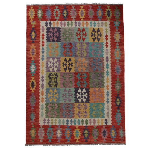 Kilim szőnyeg 251x179 kézi szövésű afgán gyapjú kilim