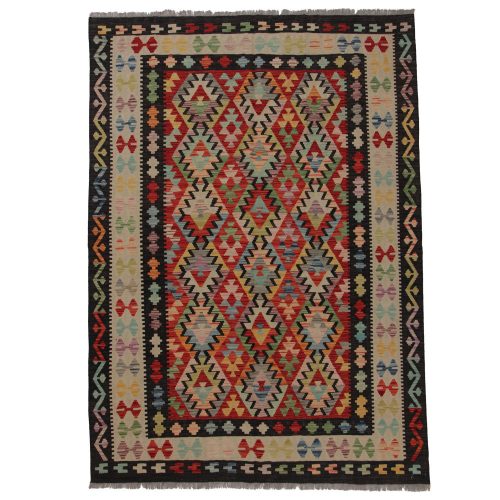 Kilim szőnyeg 245x178 kézi szövésű afgán gyapjú kilim