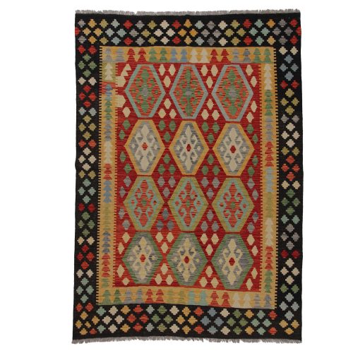 Afgán szőttes Chobi 177x244 kézi szövésű gyapjú kilim