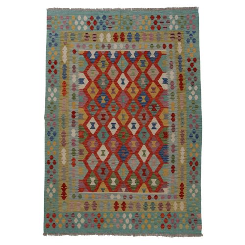 Kilim szőnyeg 244x174 kézi szövésű afgán gyapjú kilim