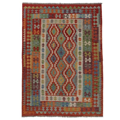 Kilim szőnyeg 244x178 kézi szövésű afgán gyapjú kilim