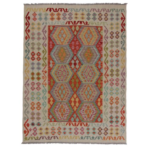 Kilim szőnyeg 243x181 kézi szövésű afgán gyapjú kilim