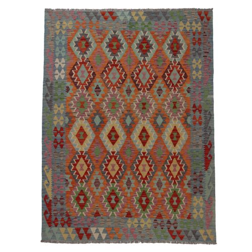 Kilim szőnyeg 237x177 kézi szövésű afgán gyapjú kilim