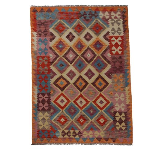 Afgán szőttes Chobi 173x238 kézi szövésű gyapjú kilim