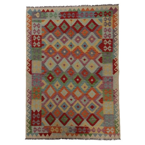 Kilim szőnyeg 241x174 kézi szövésű afgán gyapjú kilim