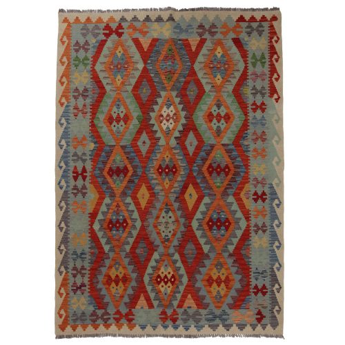 Kilim szőnyeg 241x176 kézi szövésű afgán gyapjú kilim