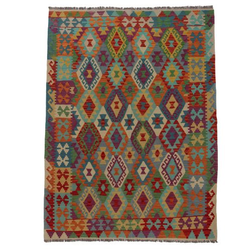 Kilim szőnyeg 243x188 kézi szövésű afgán gyapjú kilim