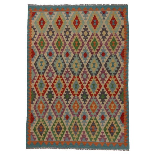 Kilim szőnyeg 245x176 kézi szövésű afgán gyapjú kilim