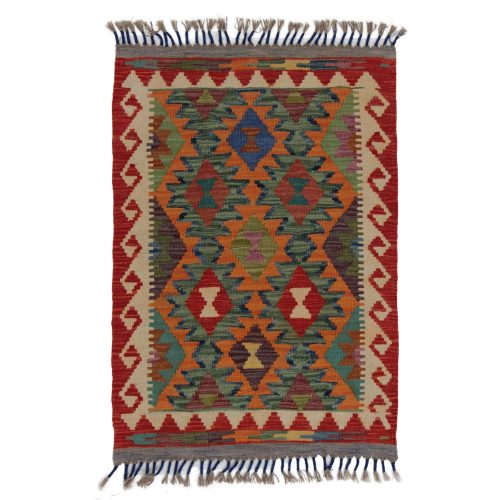 Etnikai Kilim szőnyeg 96x66 kézi szövésű afgán gyapjú kilim