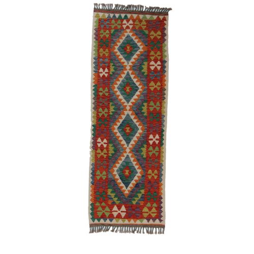 Kilim futószőnyeg 74x208 kézi szövésű afgán gyapjú kilim