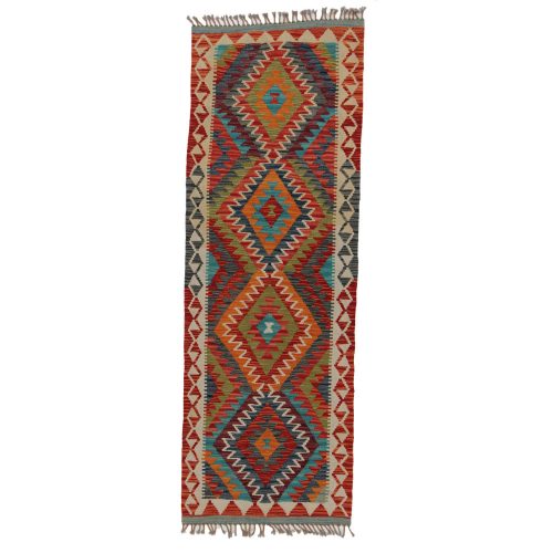 Kilim szőnyeg Chobi 70x193 kézi szövésű afgán gyapjú kilim