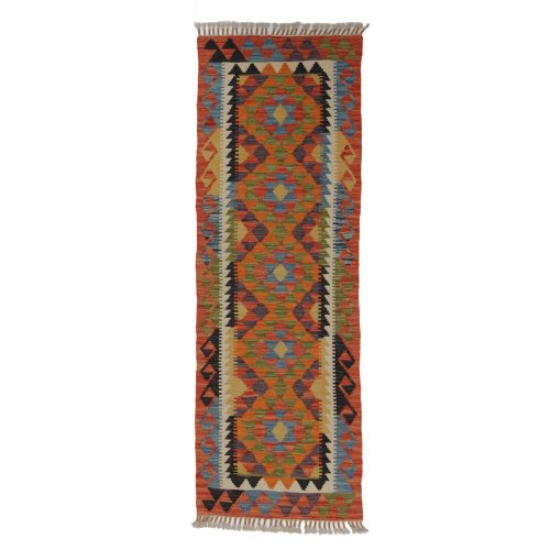 Kilim futószőnyeg 64x187 kézi szövésű afgán gyapjú kilim