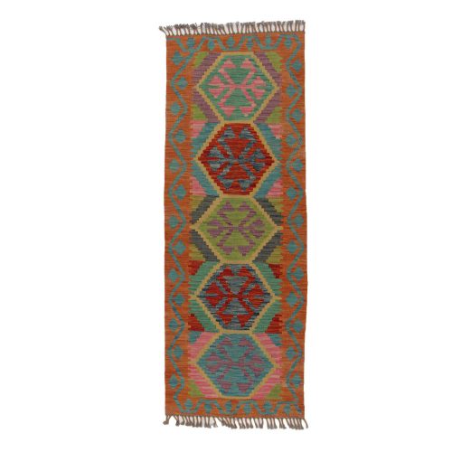 Kilim futószőnyeg 66x178 kézi szövésű afgán gyapjú kilim