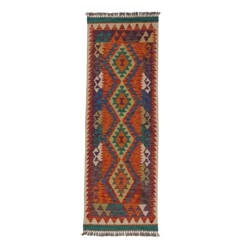 Kilim futószőnyeg 67x194 kézi szövésű afgán gyapjú kilim