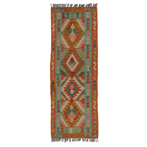 Kilim futószőnyeg 76x206 kézi szövésű afgán gyapjú kilim