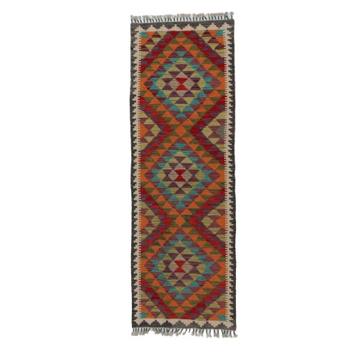 Kilim futószőnyeg 66x193 kézi szövésű afgán gyapjú kilim