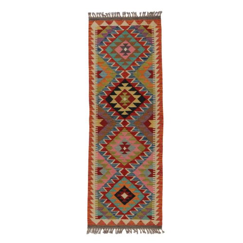 Kilim futószőnyeg 69x196 kézi szövésű afgán gyapjú kilim