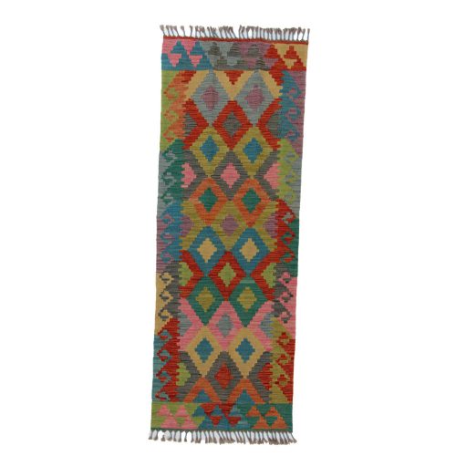 Kilim futószőnyeg 64x174 kézi szövésű afgán gyapjú kilim