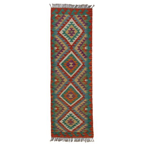 Kilim futószőnyeg 63x192 kézi szövésű afgán gyapjú kilim