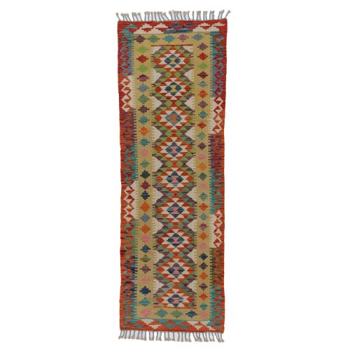 Kilim futószőnyeg 65x192 kézi szövésű afgán gyapjú kilim