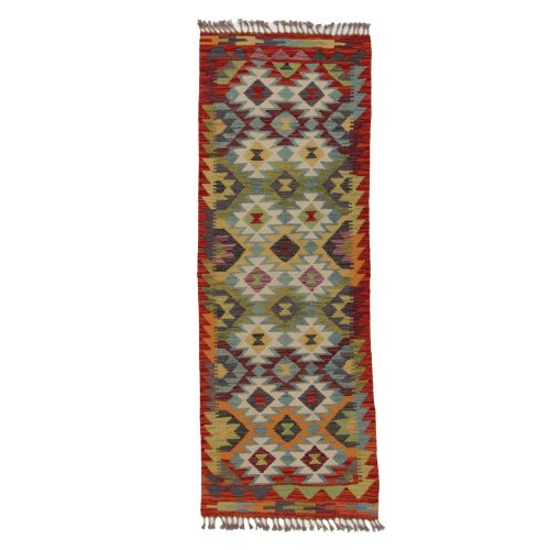 Kilim futószőnyeg 70x198 kézi szövésű afgán gyapjú kilim