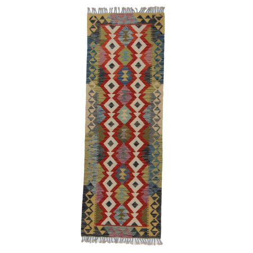 Kilim szőnyeg Chobi 69x200 kézi szövésű afgán gyapjú kilim