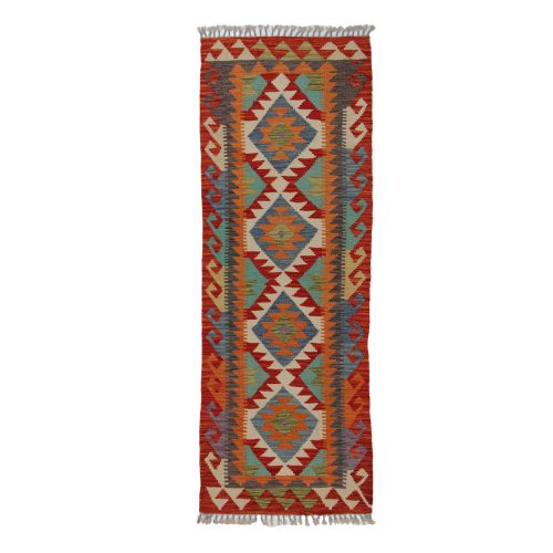 Kilim futószőnyeg 69x195 kézi szövésű afgán gyapjú kilim