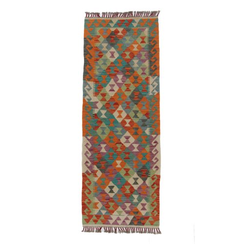 Kilim futószőnyeg 76x201 kézi szövésű afgán gyapjú kilim